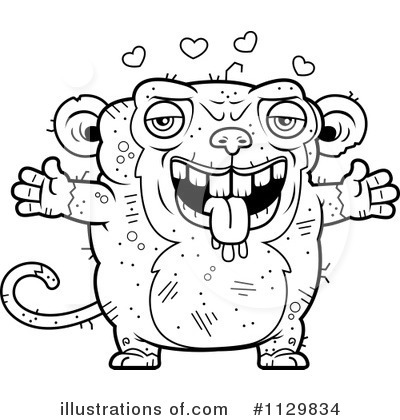 Royalty-Free (RF) Ugly Monkey Clipart Illustration by Cory Thoman - Stock Sample #1129834