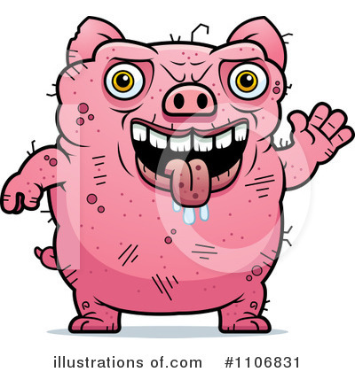 Ugly Pig Clipart #1106831 by Cory Thoman