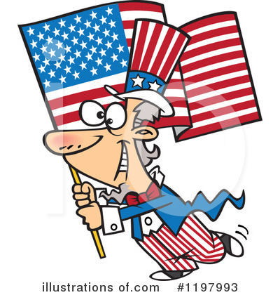 American Flags Clipart #1197993 by toonaday