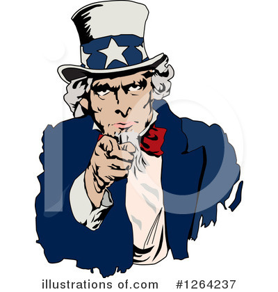 Royalty-Free (RF) Uncle Sam Clipart Illustration by Dennis Holmes Designs - Stock Sample #1264237