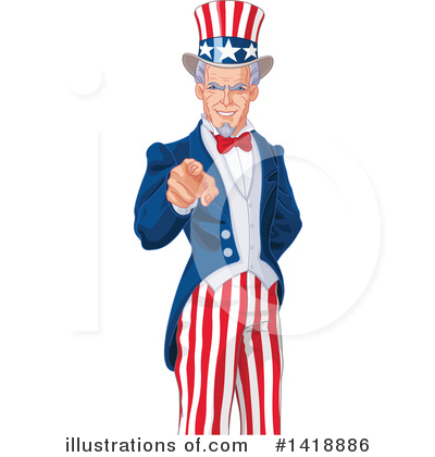Royalty-Free (RF) Uncle Sam Clipart Illustration by Pushkin - Stock Sample #1418886