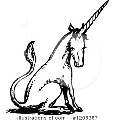 Royalty-Free (RF) Unicorn Clipart Illustration by Prawny Vintage - Stock Sample #1206367