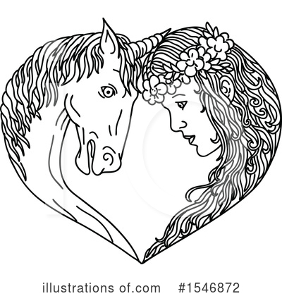 Royalty-Free (RF) Unicorn Clipart Illustration by patrimonio - Stock Sample #1546872