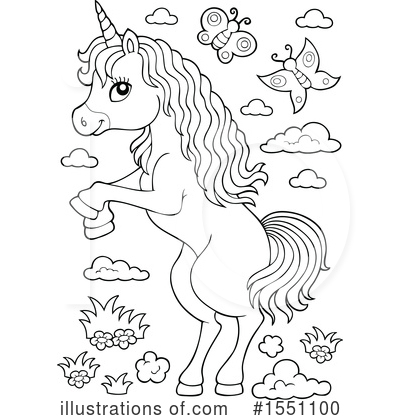 Royalty-Free (RF) Unicorn Clipart Illustration by visekart - Stock Sample #1551100