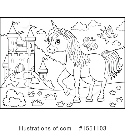 Royalty-Free (RF) Unicorn Clipart Illustration by visekart - Stock Sample #1551103