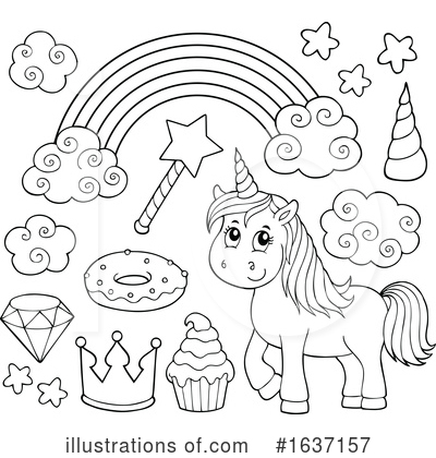 Royalty-Free (RF) Unicorn Clipart Illustration by visekart - Stock Sample #1637157