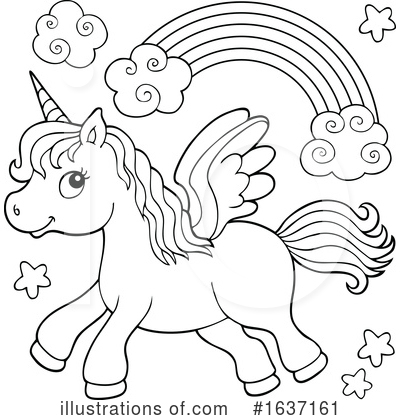 Royalty-Free (RF) Unicorn Clipart Illustration by visekart - Stock Sample #1637161
