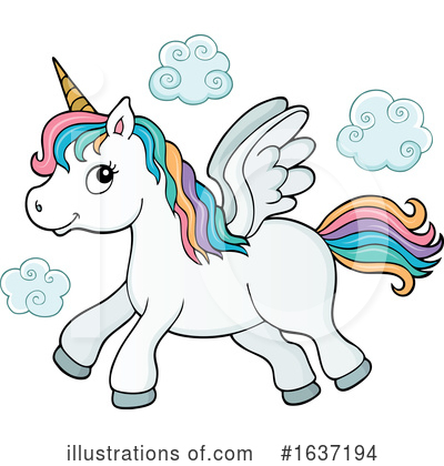 Royalty-Free (RF) Unicorn Clipart Illustration by visekart - Stock Sample #1637194