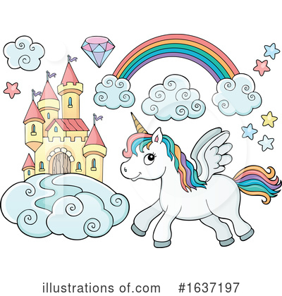 Royalty-Free (RF) Unicorn Clipart Illustration by visekart - Stock Sample #1637197