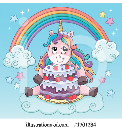 Royalty-Free (RF) Unicorn Clipart Illustration by visekart - Stock Sample #1701234