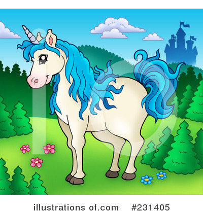 Royalty-Free (RF) Unicorn Clipart Illustration by visekart - Stock Sample #231405