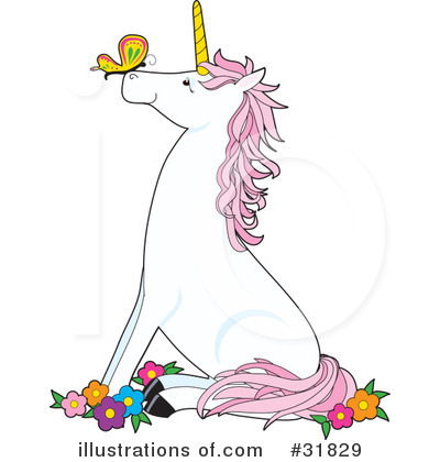 Royalty-Free (RF) Unicorn Clipart Illustration by Maria Bell - Stock Sample #31829