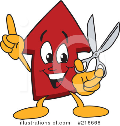 Royalty-Free (RF) Up Arrow Mascot Clipart Illustration by Mascot Junction - Stock Sample #216668