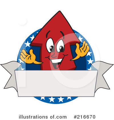 Royalty-Free (RF) Up Arrow Mascot Clipart Illustration by Mascot Junction - Stock Sample #216670