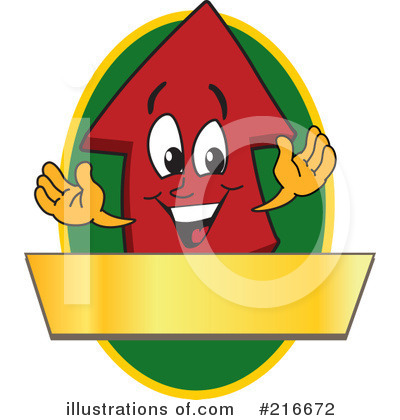 Royalty-Free (RF) Up Arrow Mascot Clipart Illustration by Mascot Junction - Stock Sample #216672