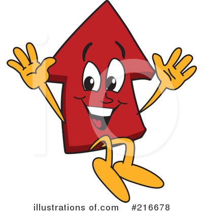 Up Arrow Mascot Clipart #216678 by Mascot Junction