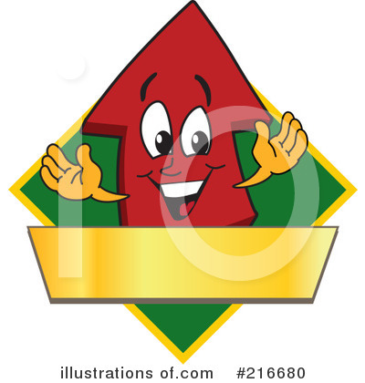 Up Arrow Mascot Clipart #216680 by Mascot Junction