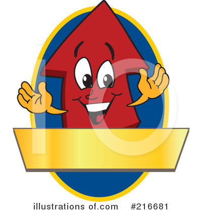 Royalty-Free (RF) Up Arrow Mascot Clipart Illustration by Mascot Junction - Stock Sample #216681