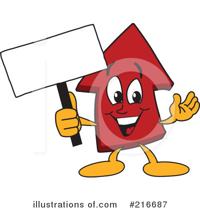 Up Arrow Mascot Clipart #216687 by Mascot Junction