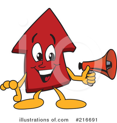 Royalty-Free (RF) Up Arrow Mascot Clipart Illustration by Mascot Junction - Stock Sample #216691