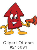 Up Arrow Mascot Clipart #216691 by Mascot Junction