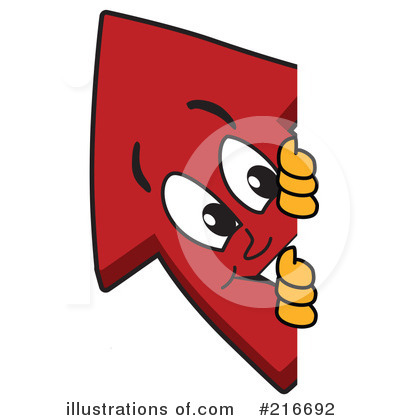 Up Arrow Mascot Clipart #216692 by Mascot Junction