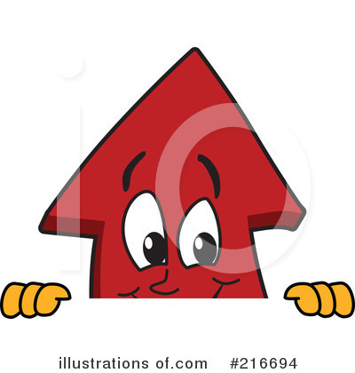 Up Arrow Mascot Clipart #216694 by Mascot Junction