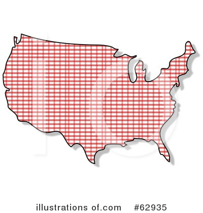 Royalty-Free (RF) Usa Map Clipart Illustration by djart - Stock Sample #62935