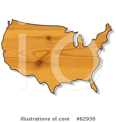 Royalty-Free (RF) Usa Map Clipart Illustration by djart - Stock Sample #62936