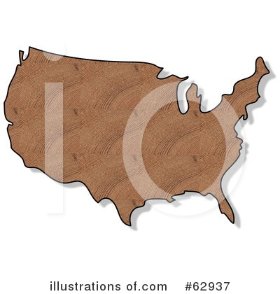 Royalty-Free (RF) Usa Map Clipart Illustration by djart - Stock Sample #62937