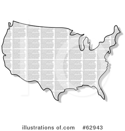 Royalty-Free (RF) Usa Map Clipart Illustration by djart - Stock Sample #62943