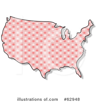 Royalty-Free (RF) Usa Map Clipart Illustration by djart - Stock Sample #62948