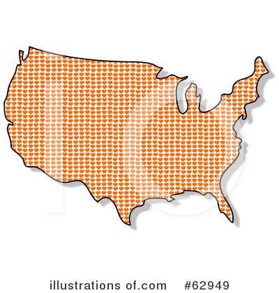 Royalty-Free (RF) Usa Map Clipart Illustration by djart - Stock Sample #62949