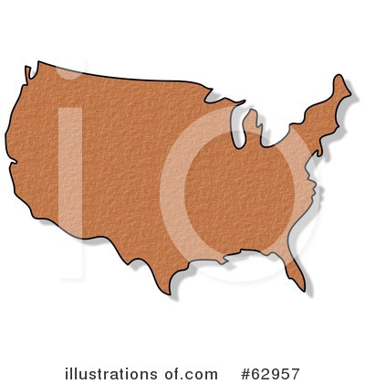 Royalty-Free (RF) Usa Map Clipart Illustration by djart - Stock Sample #62957