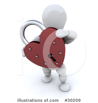 Heart Padlock Clipart #30209 by KJ Pargeter