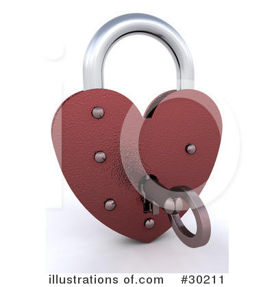 Heart Padlock Clipart #30211 by KJ Pargeter