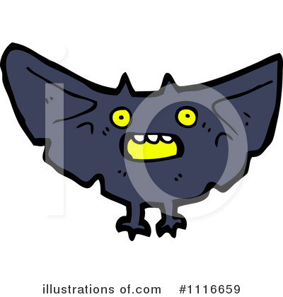 Royalty-Free (RF) Vampire Bat Clipart Illustration by lineartestpilot - Stock Sample #1116659