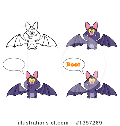 Flying Bat Clipart #1357289 by Hit Toon