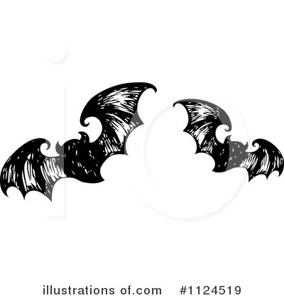 Royalty-Free (RF) Vampire Bats Clipart Illustration by visekart - Stock Sample #1124519