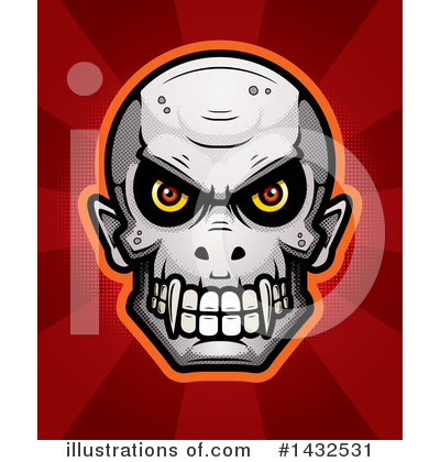 Royalty-Free (RF) Vampire Skull Clipart Illustration by Cory Thoman - Stock Sample #1432531