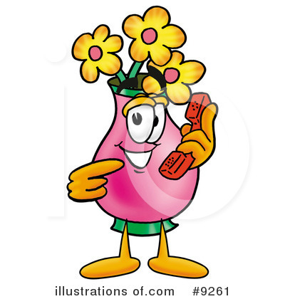 Royalty-Free (RF) Vase Of Flowers Clipart Illustration by Mascot Junction - Stock Sample #9261