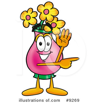 Vase Of Flowers Clipart #9269 by Mascot Junction