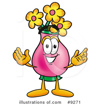 Vase Of Flowers Clipart #9271 by Mascot Junction