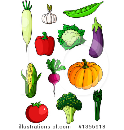 Royalty-Free (RF) Vegetable Clipart Illustration by Vector Tradition SM - Stock Sample #1355918