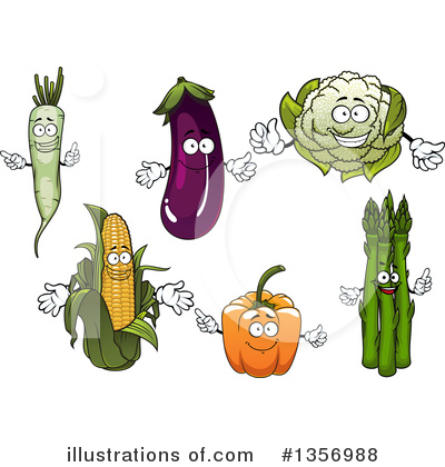 Royalty-Free (RF) Vegetable Clipart Illustration by Vector Tradition SM - Stock Sample #1356988