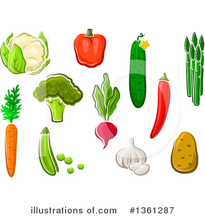 Royalty-Free (RF) Vegetable Clipart Illustration by Vector Tradition SM - Stock Sample #1361287