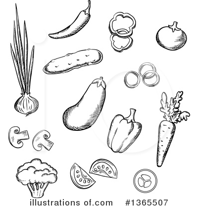 Royalty-Free (RF) Vegetable Clipart Illustration by Vector Tradition SM - Stock Sample #1365507