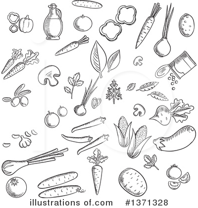 Royalty-Free (RF) Vegetable Clipart Illustration by Vector Tradition SM - Stock Sample #1371328