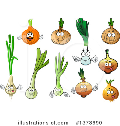 Green Onions Clipart #1373690 by Vector Tradition SM