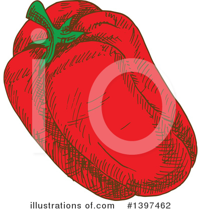 Red Bell Pepper Clipart #1397462 by Vector Tradition SM